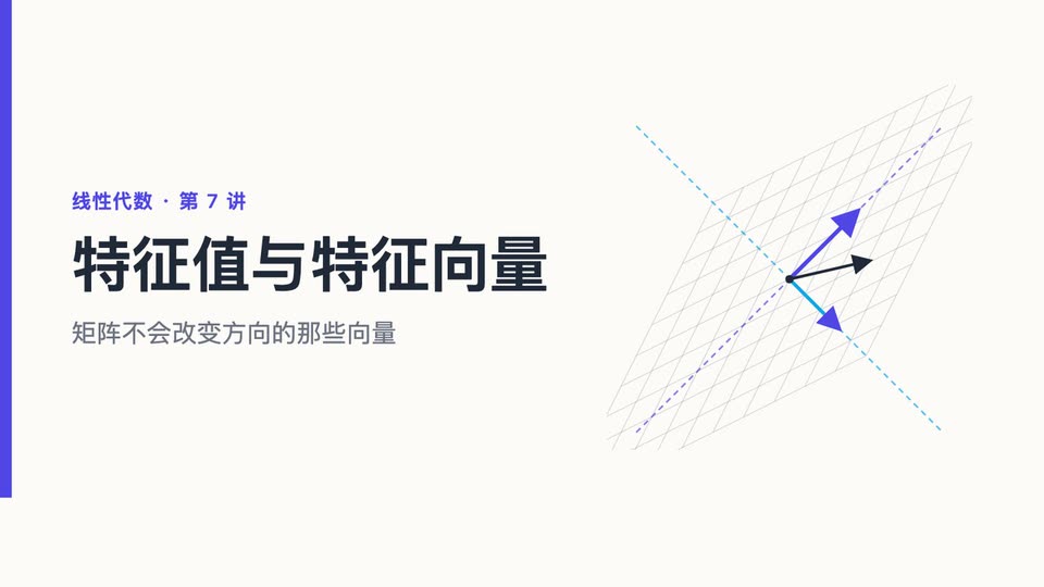 示例课程的标题页：特征值与特征向量